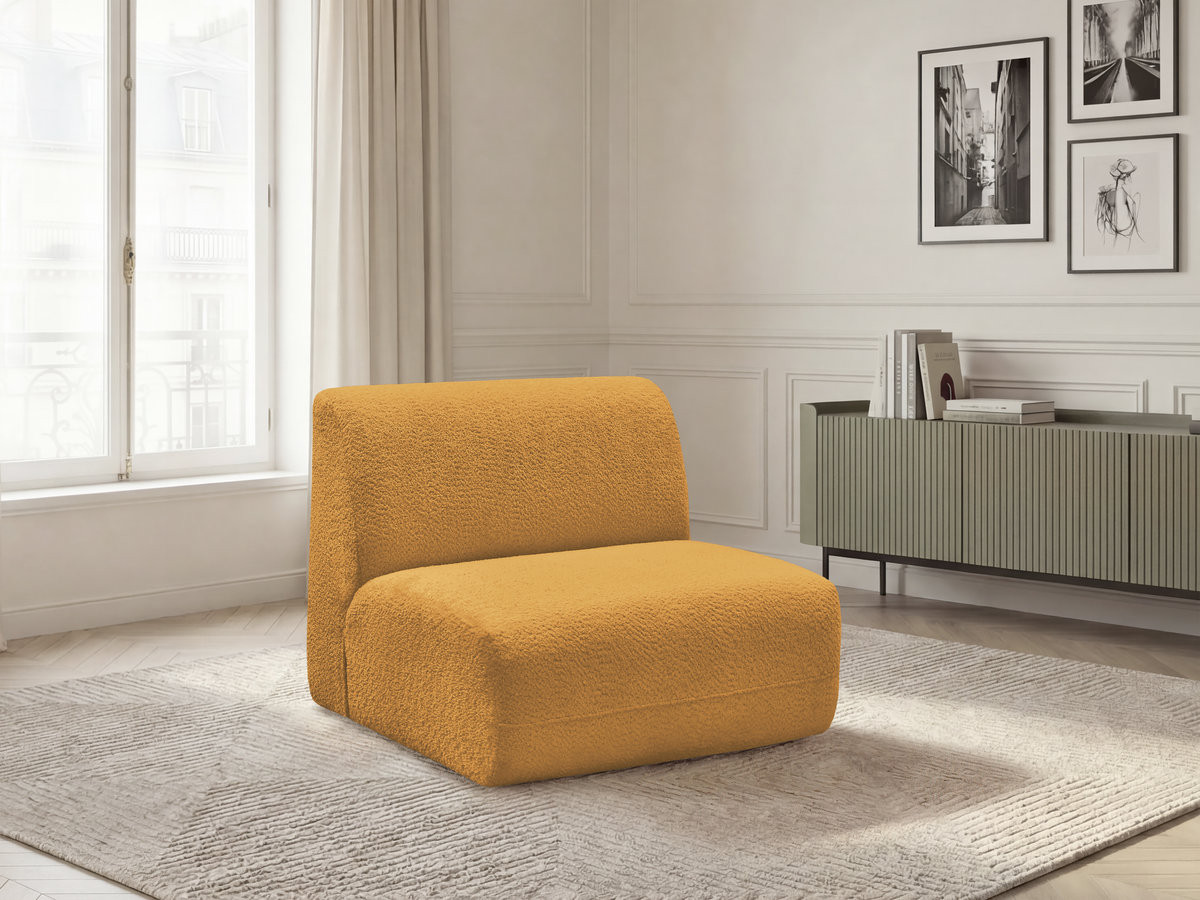 Chauffeuse 1 place sans accoudoir pour canapé modulable ANDA tissu chenille