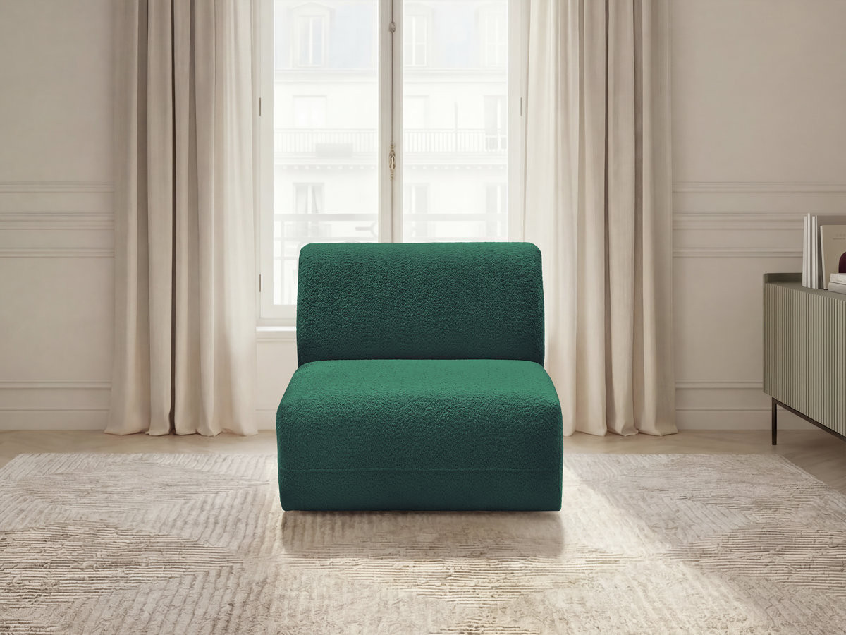 Chauffeuse 1 place sans accoudoir pour canapé modulable ANDA tissu chenille