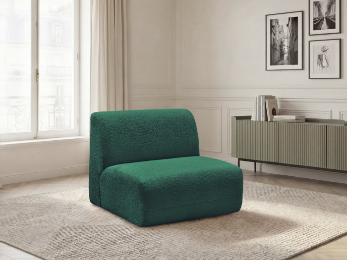 Chauffeuse 1 place sans accoudoir pour canapé modulable ANDA tissu chenille