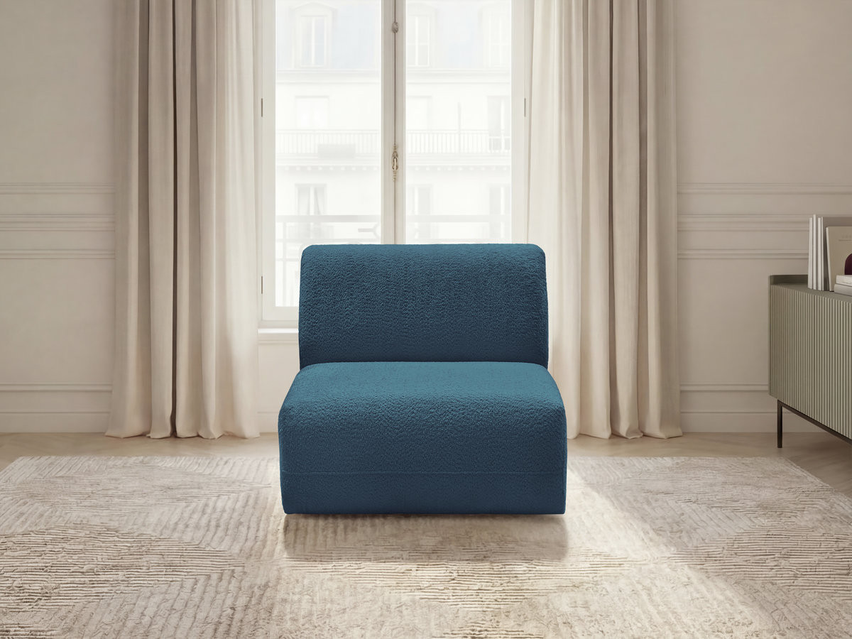 Chauffeuse 1 place sans accoudoir pour canapé modulable ANDA tissu chenille