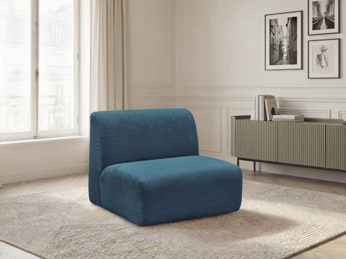 Chauffeuse 1 place sans accoudoir pour canapé modulable ANDA tissu chenille