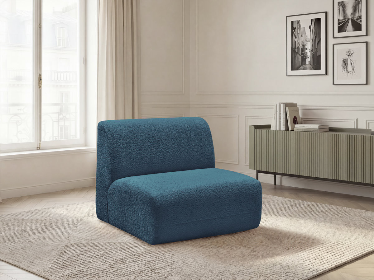 Chauffeuse 1 place sans accoudoir pour canapé modulable ANDA tissu chenille