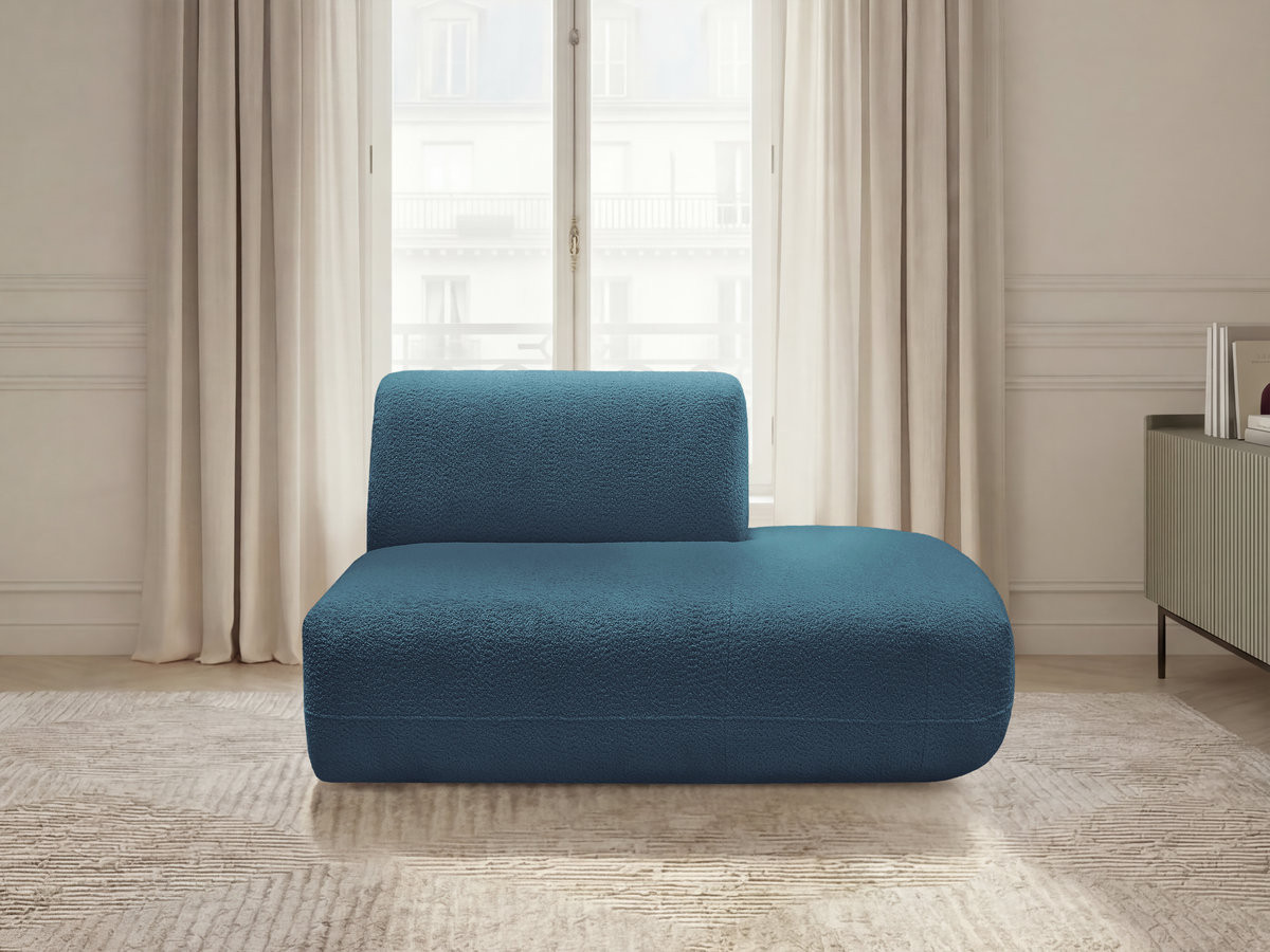 Chauffeuse bout de canapé pour canapé modulable ANDA chenille bleu clair — vue 4