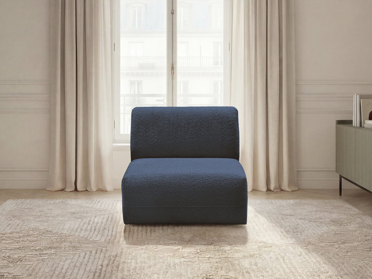 Chauffeuse 1 place sans accoudoir pour canapé modulable ANDA tissu chenille