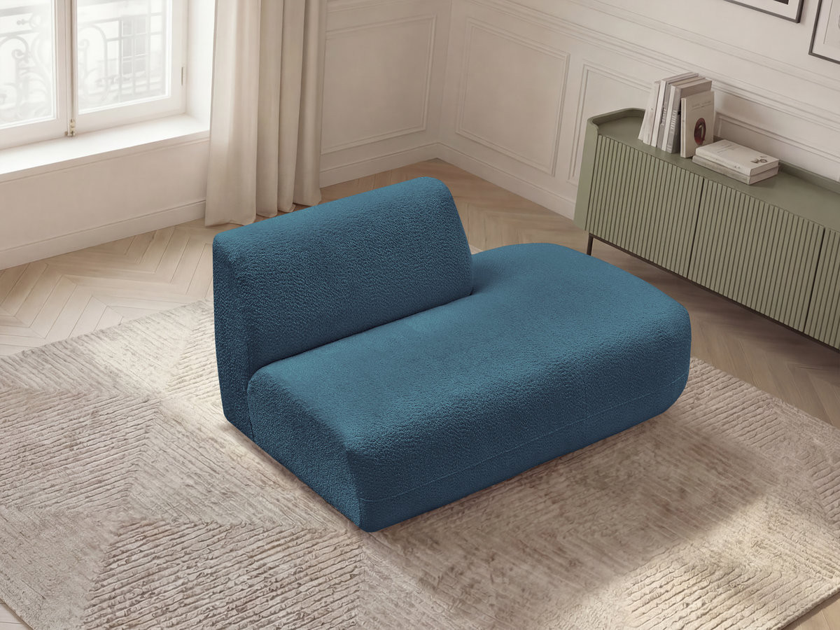 Chauffeuse bout de canapé pour canapé modulable ANDA chenille bleu clair — vue 6