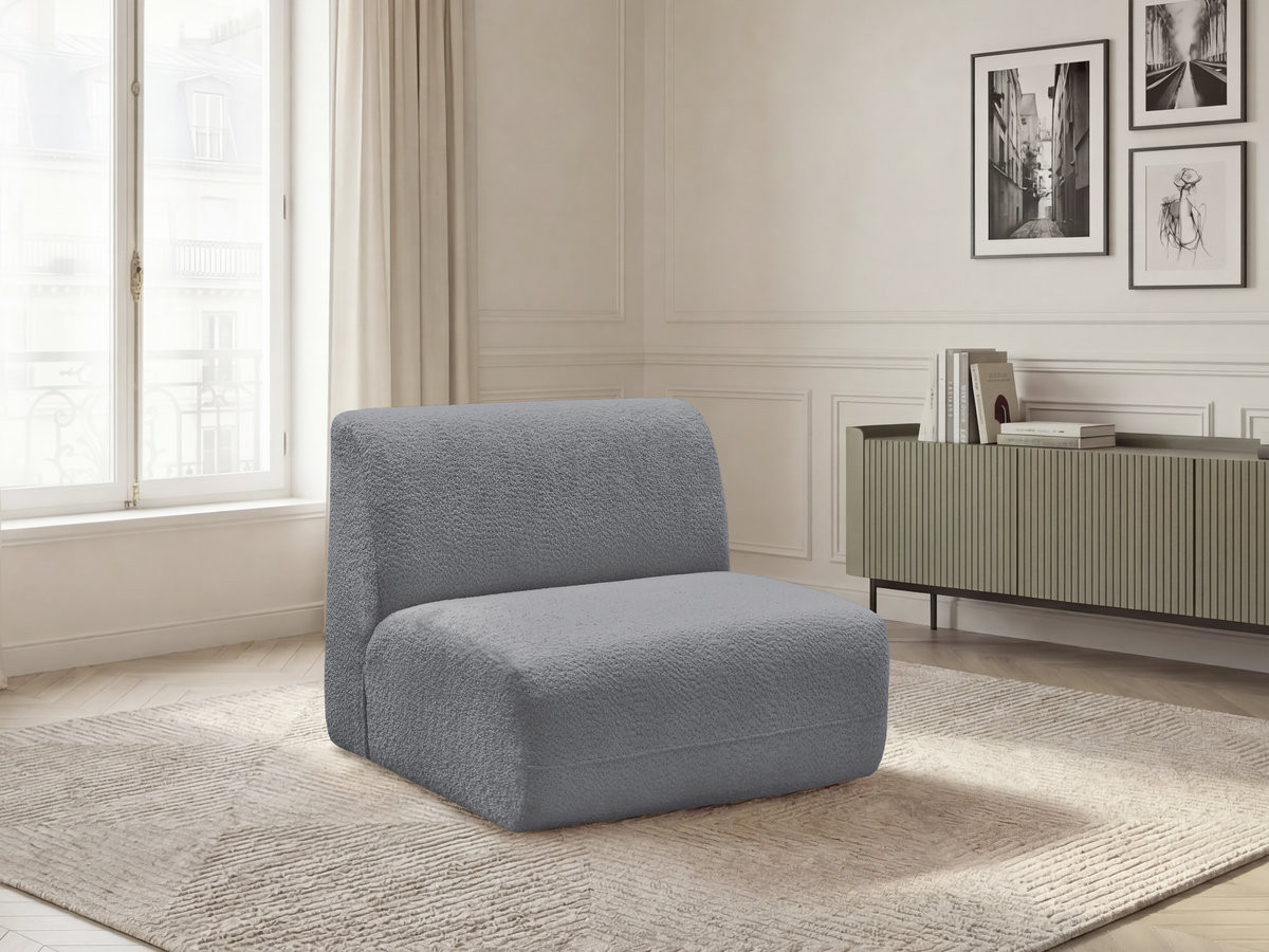 Chauffeuse 1 place sans accoudoir pour canapé modulable ANDA tissu chenille
