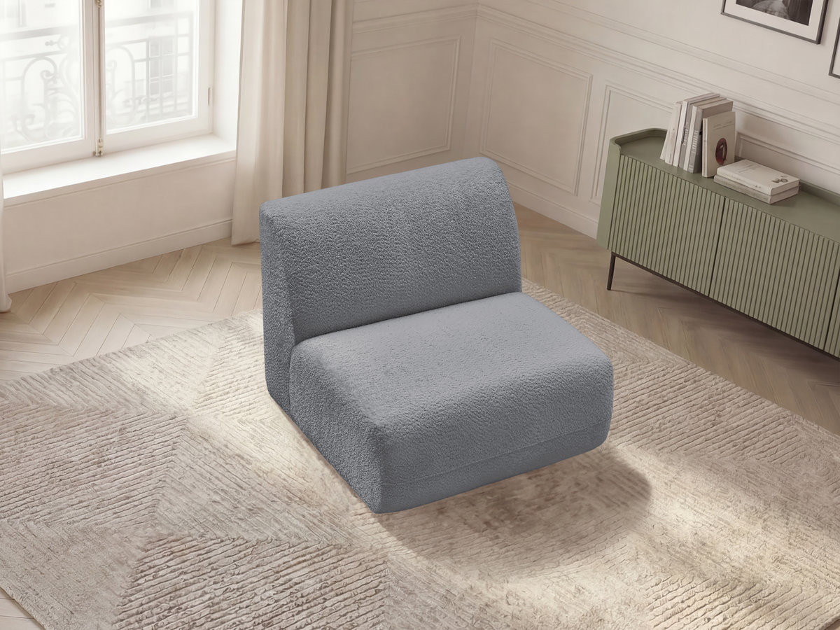 Chauffeuse 1 place sans accoudoir pour canapé modulable ANDA chenille gris — vue 5