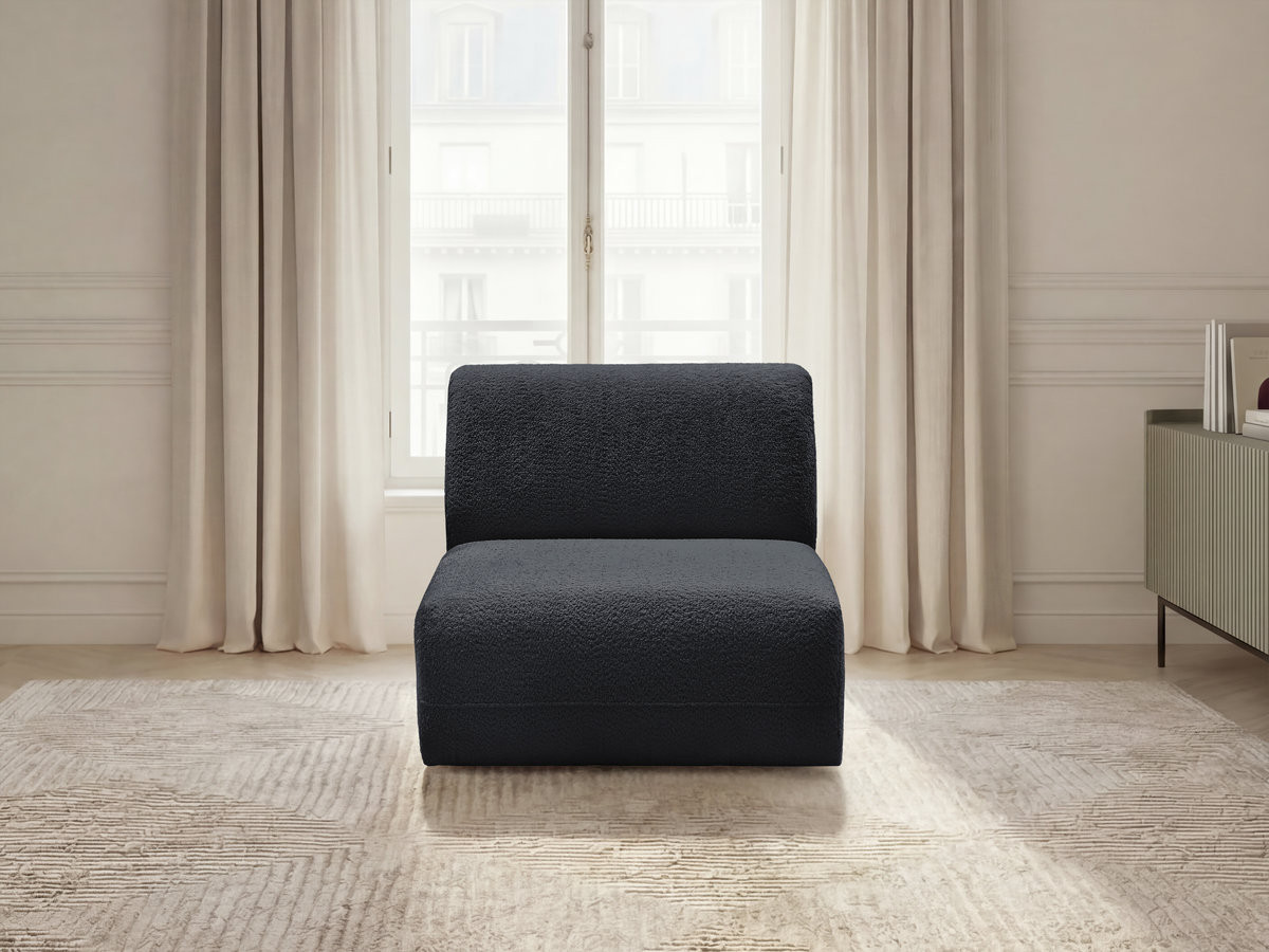 Chauffeuse 1 place sans accoudoir pour canapé modulable ANDA tissu chenille