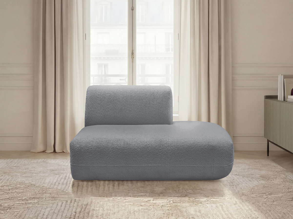 Chauffeuse bout de canapé pour canapé modulable ANDA chenille gris — vue 4