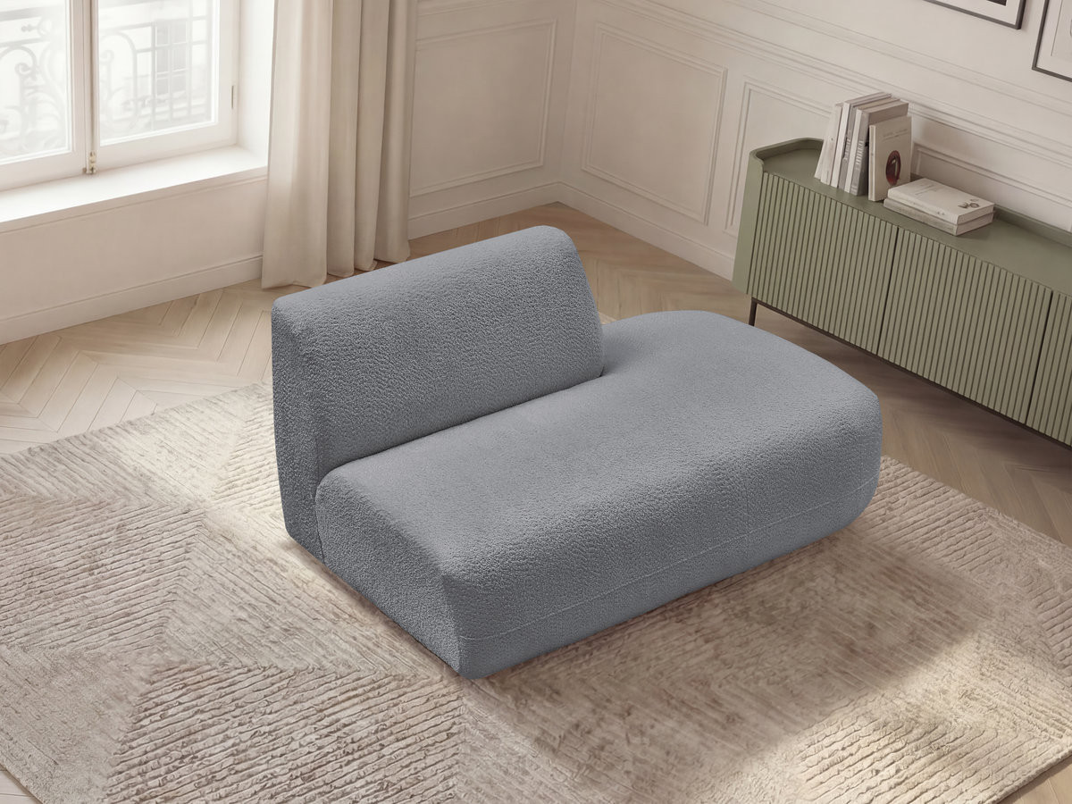 Chauffeuse bout de canapé pour canapé modulable ANDA chenille gris — vue 5