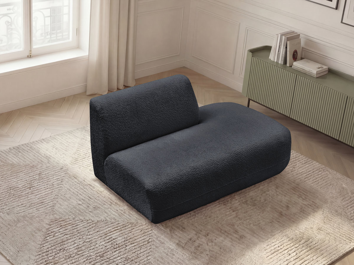 Chauffeuse bout de canapé pour canapé modulable ANDA chenille noir — vue 5