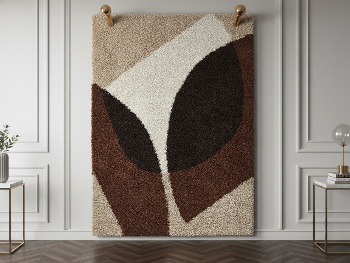 Tapis shaggy LYSE motif abstrait