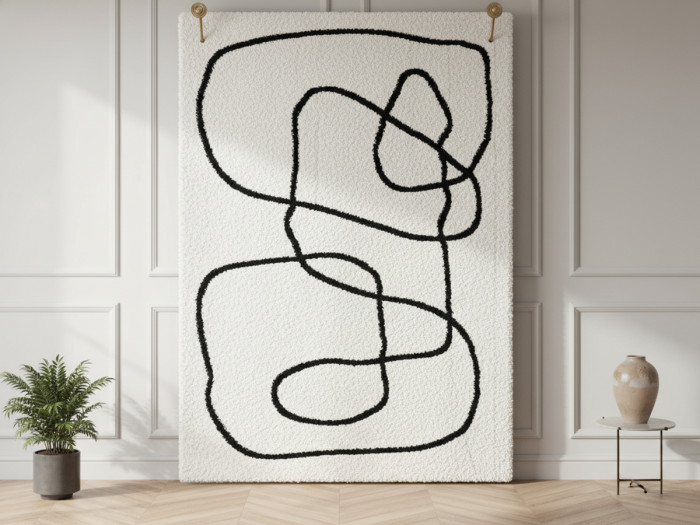 Tapis shaggy LENI motif abstrait