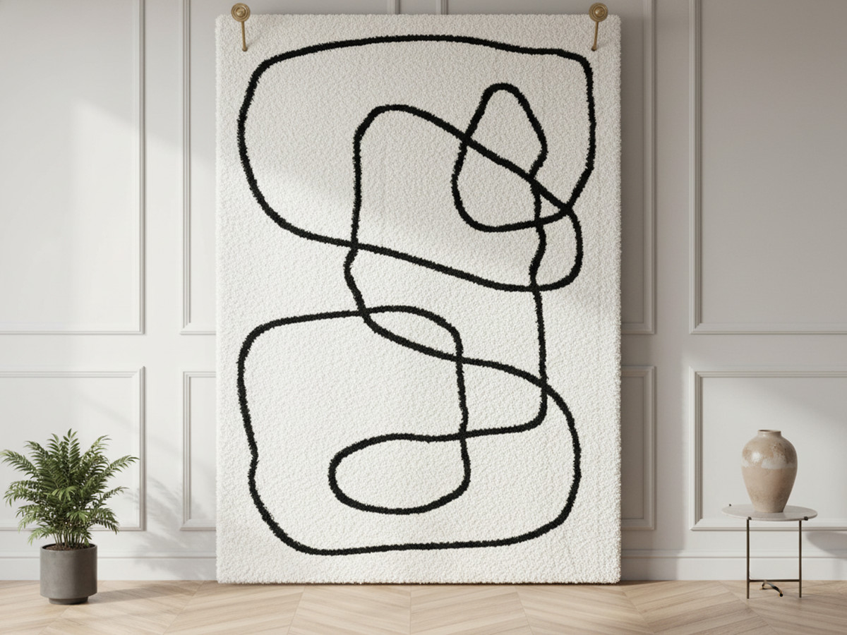 LENI shaggy vloerkleed met abstract patroon