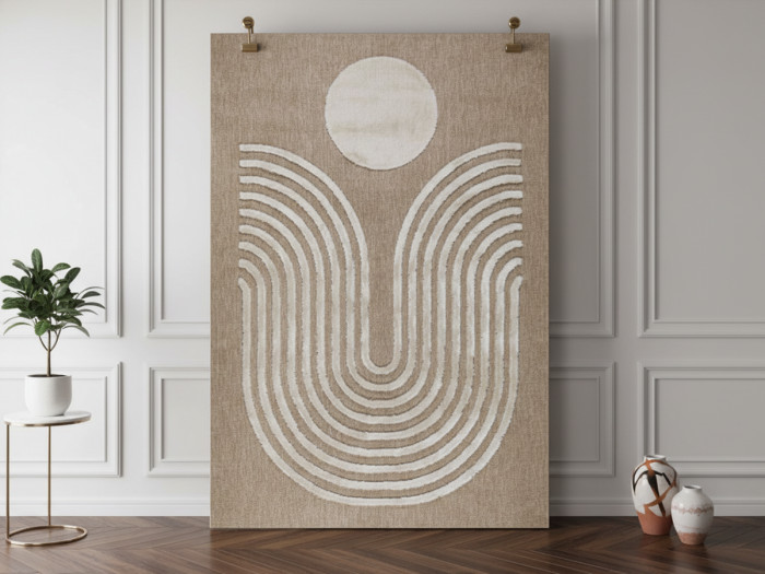 Tapis poils ras BETINA motif abstrait