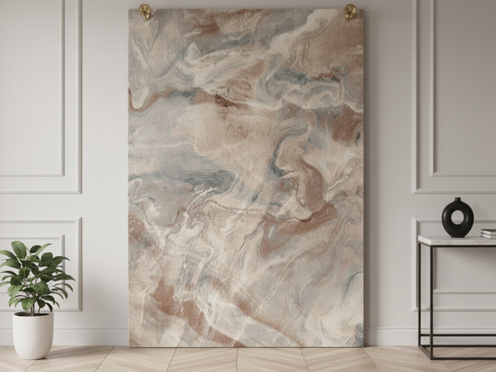 Tapis poils ras RIVIERE motif abstrait