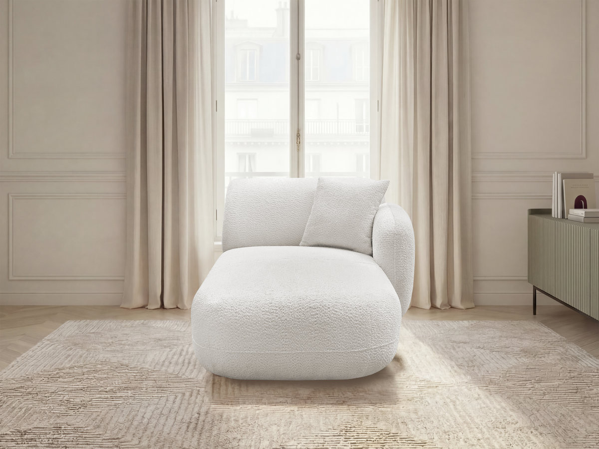 Méridienne avec accoudoir pour canapé modulable ANDA tissu chenille