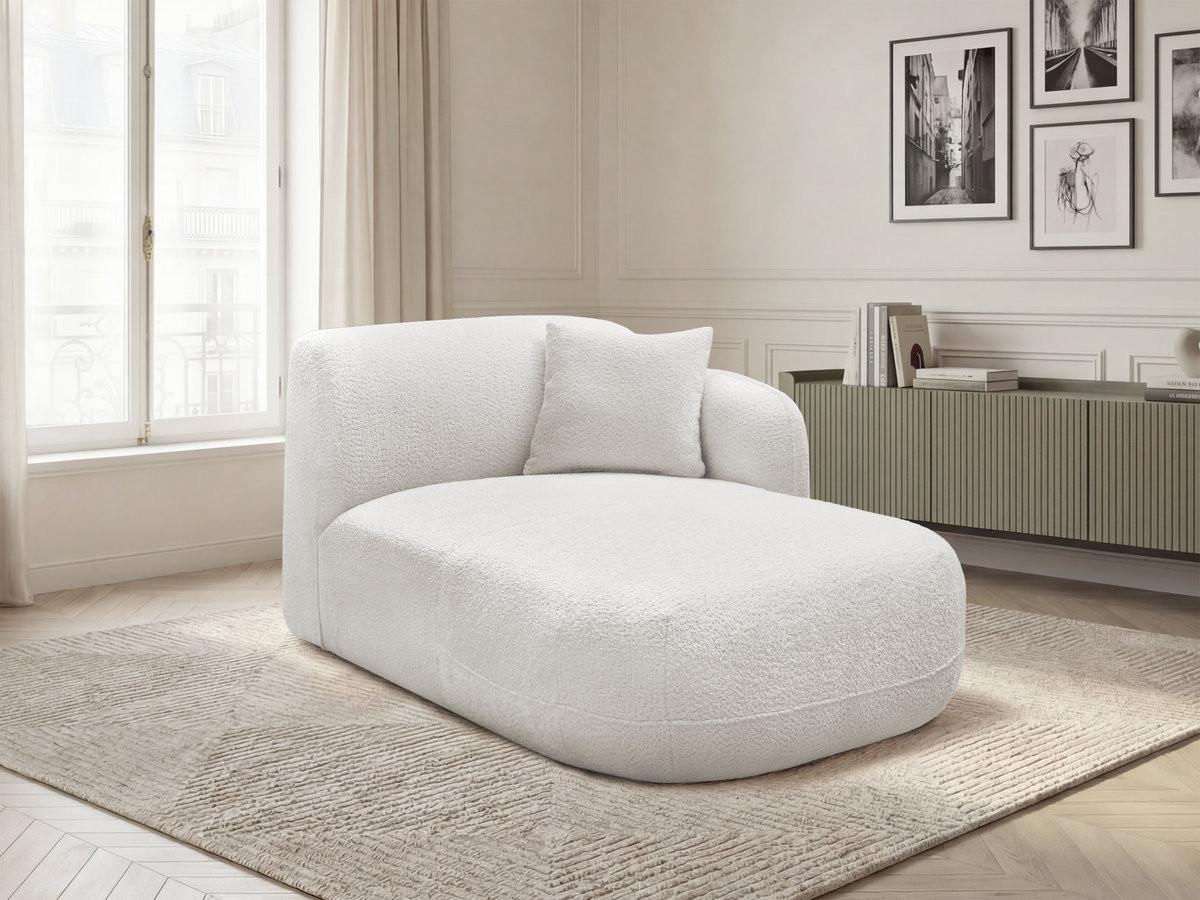 Méridienne avec accoudoir pour canapé modulable ANDA tissu chenille