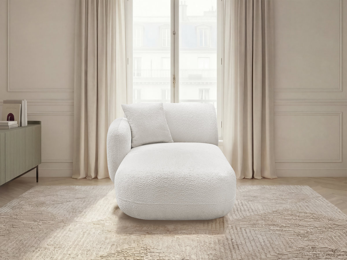 Méridienne avec accoudoir pour canapé modulable ANDA tissu chenille