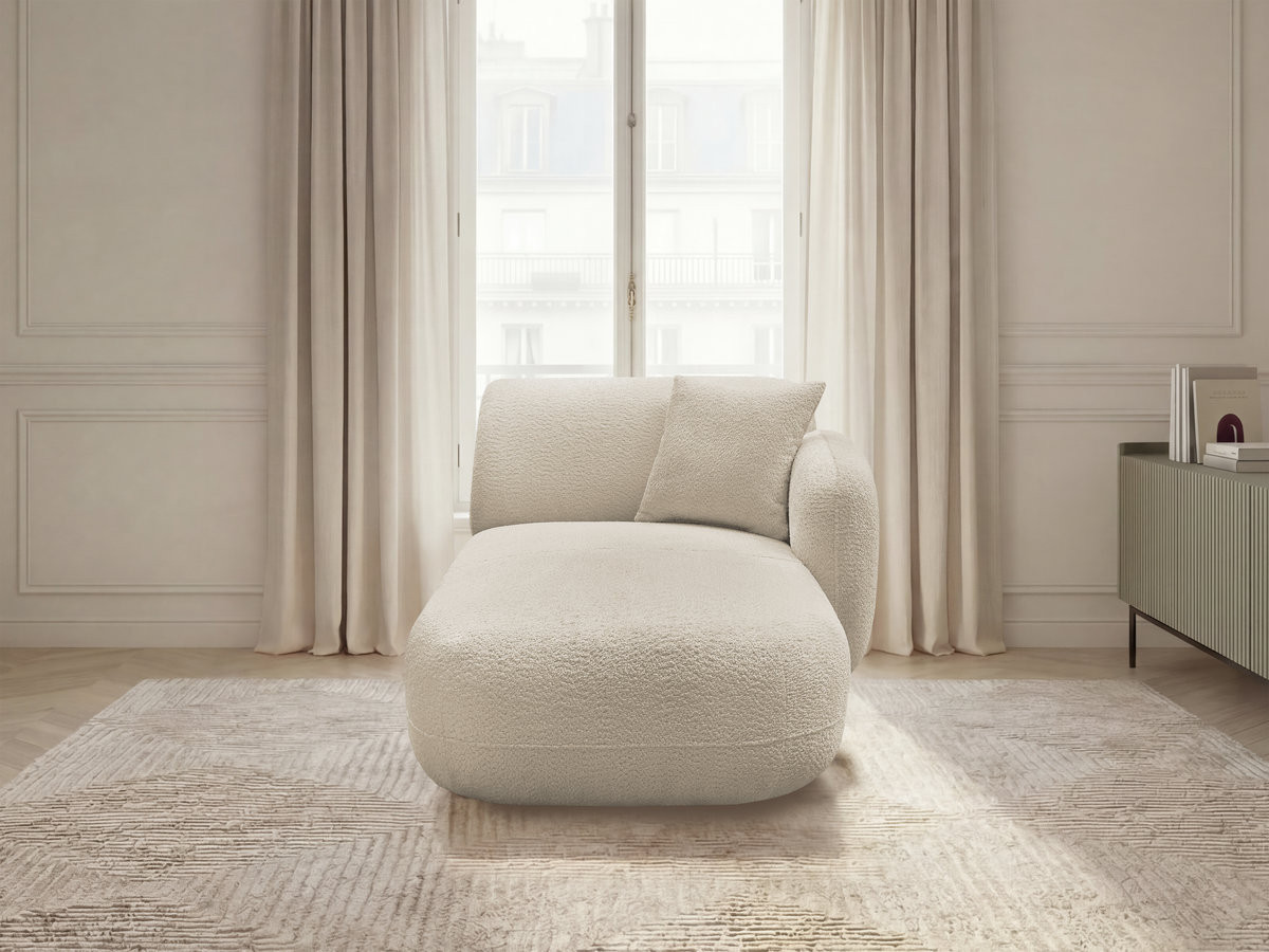 Méridienne avec accoudoir pour canapé modulable ANDA chenille beige — vue 4