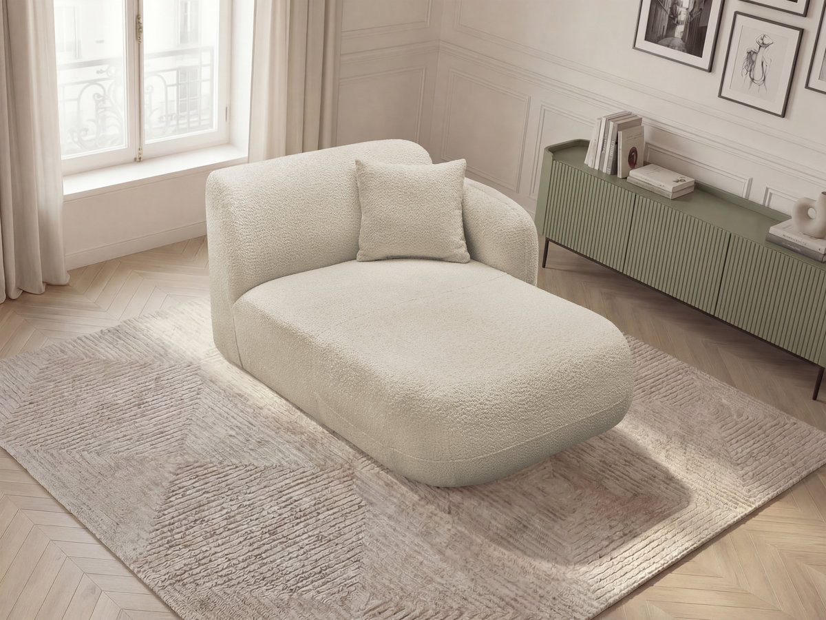 Méridienne avec accoudoir pour canapé modulable ANDA chenille beige — vue 5