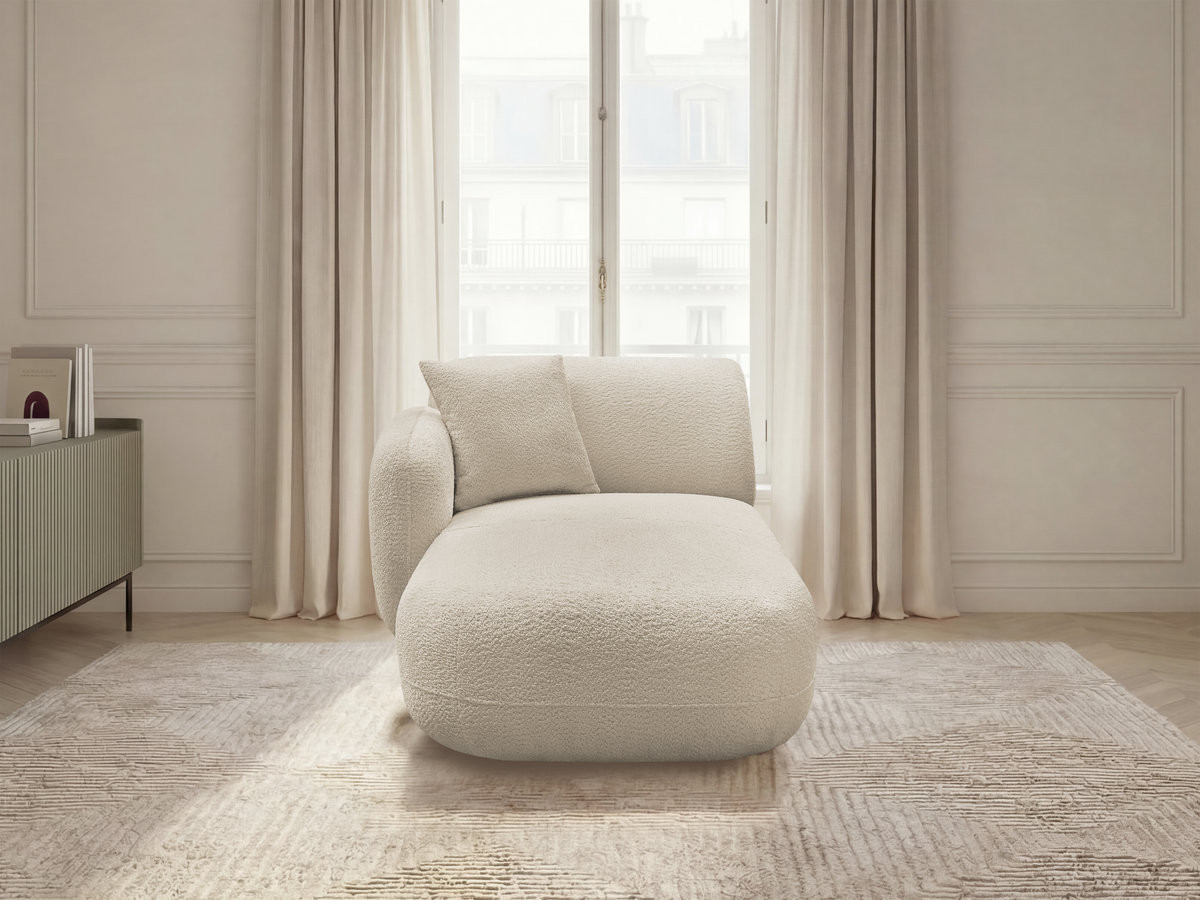 Méridienne avec accoudoir pour canapé modulable ANDA tissu chenille