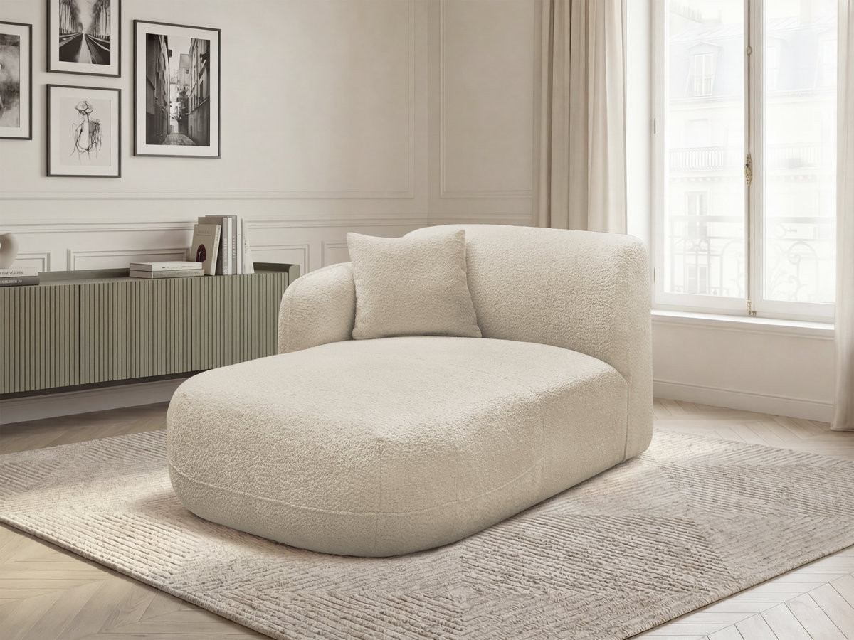 Méridienne avec accoudoir pour canapé modulable ANDA tissu chenille