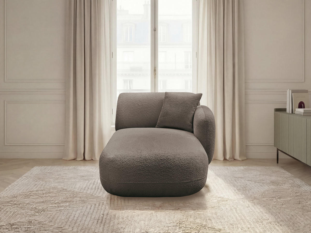 Méridienne avec accoudoir pour canapé modulable ANDA tissu chenille