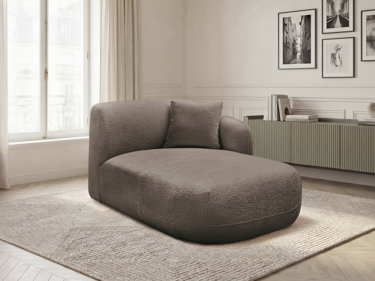 Méridienne avec accoudoir pour canapé modulable ANDA tissu chenille