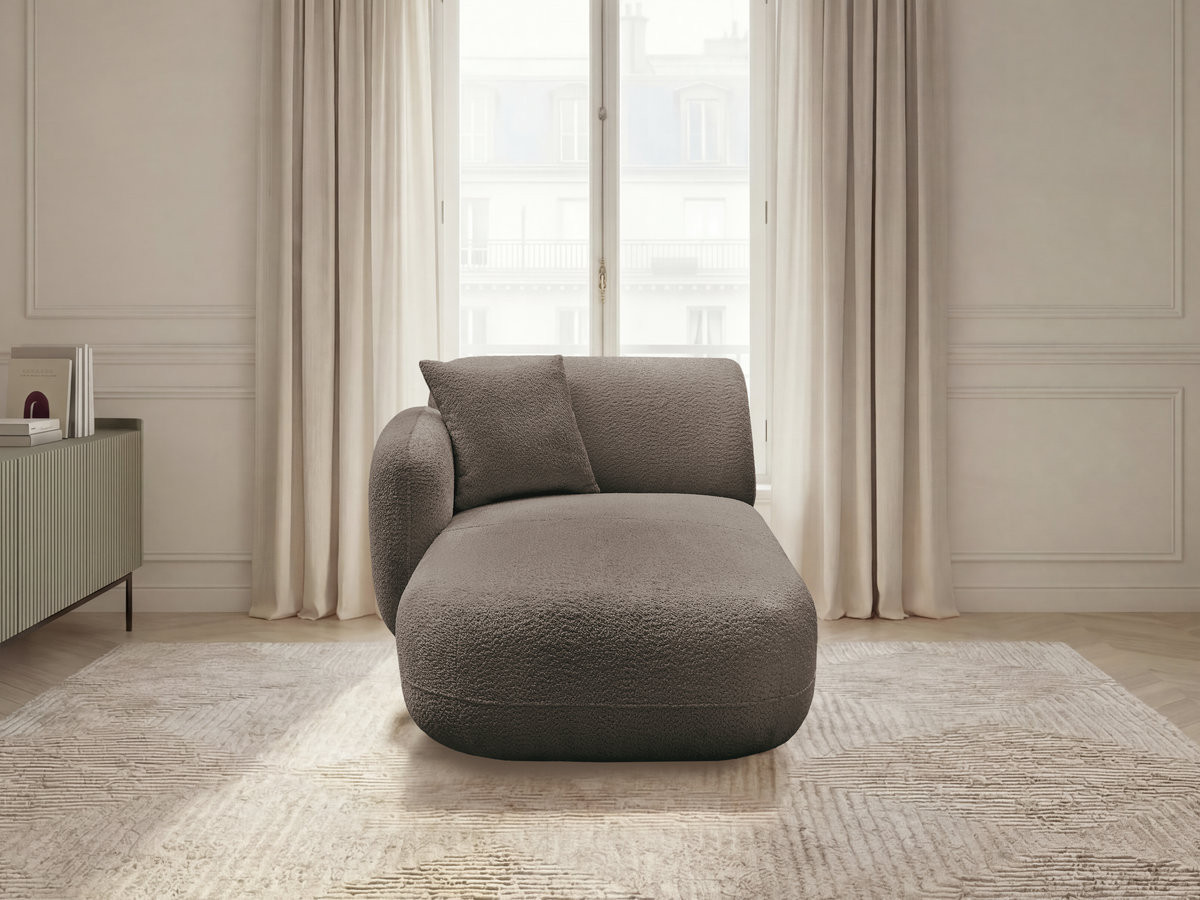 Méridienne avec accoudoir pour canapé modulable ANDA tissu chenille