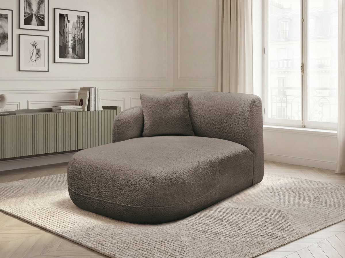 Méridienne avec accoudoir pour canapé modulable ANDA tissu chenille