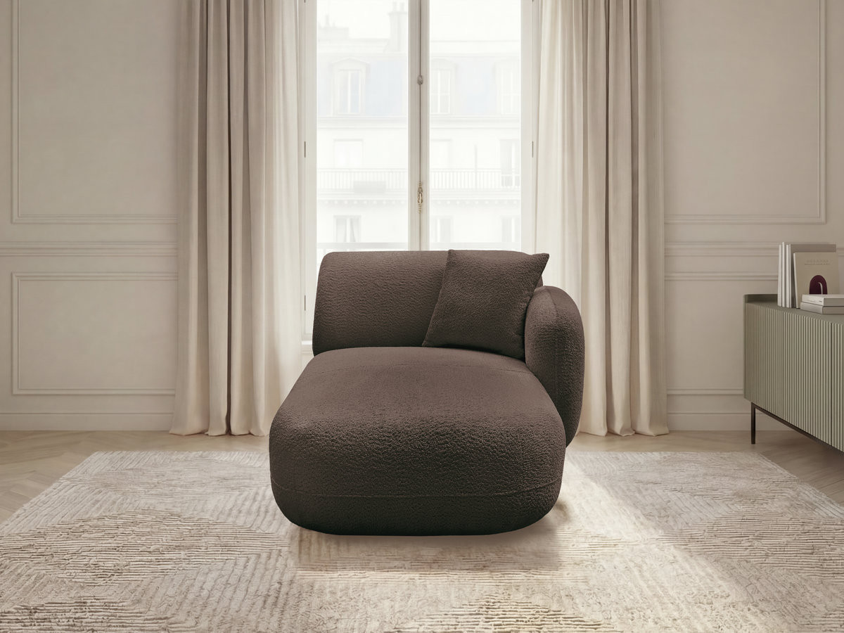 Méridienne avec accoudoir pour canapé modulable ANDA tissu chenille