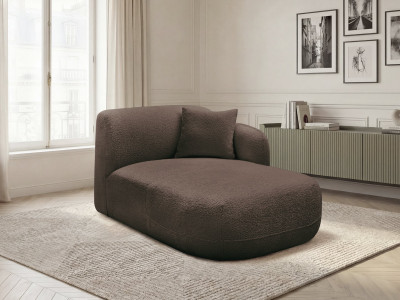 Méridienne avec accoudoir pour canapé modulable ANDA tissu chenille