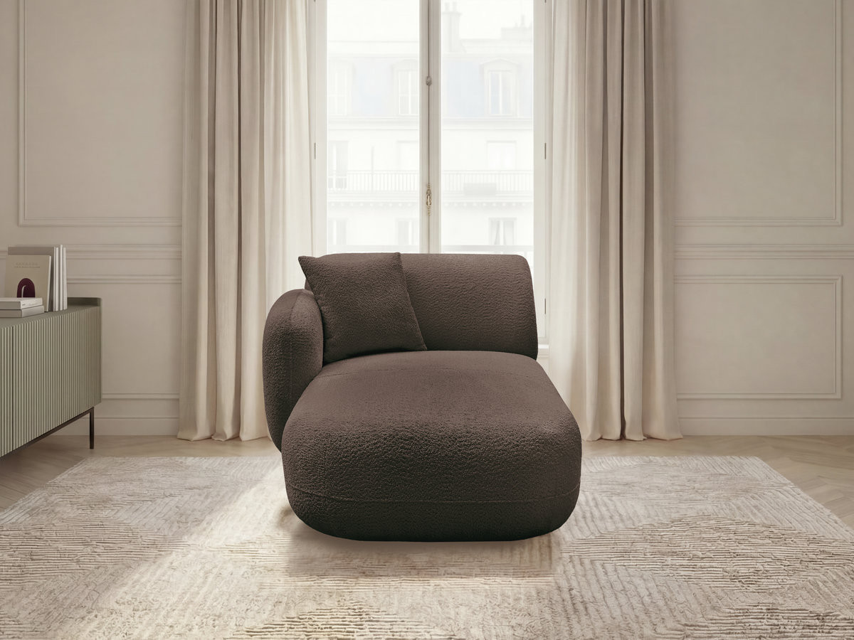 Méridienne avec accoudoir pour canapé modulable ANDA tissu chenille