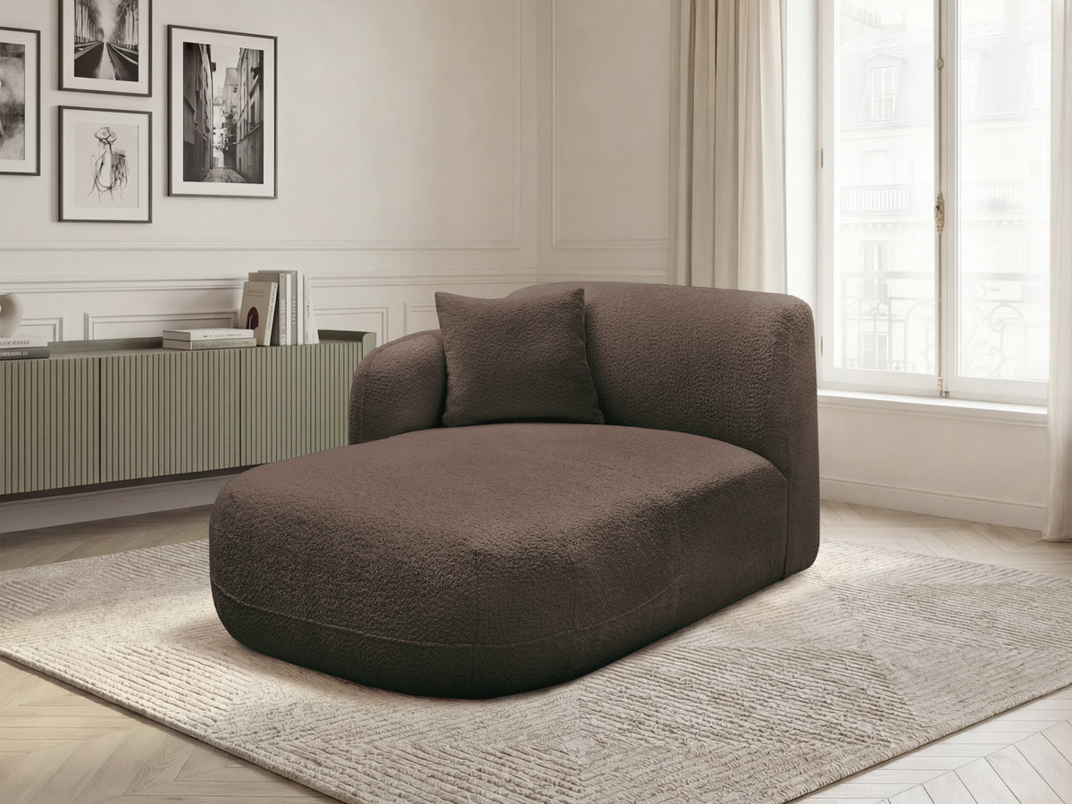 Méridienne avec accoudoir pour canapé modulable ANDA tissu chenille marron angle gauche BOBOCHIC 1 places Méridienne avec accoudoir pour canapé modulable ANDA tissu chenille marron angle gauche BOBOCHIC 1 places