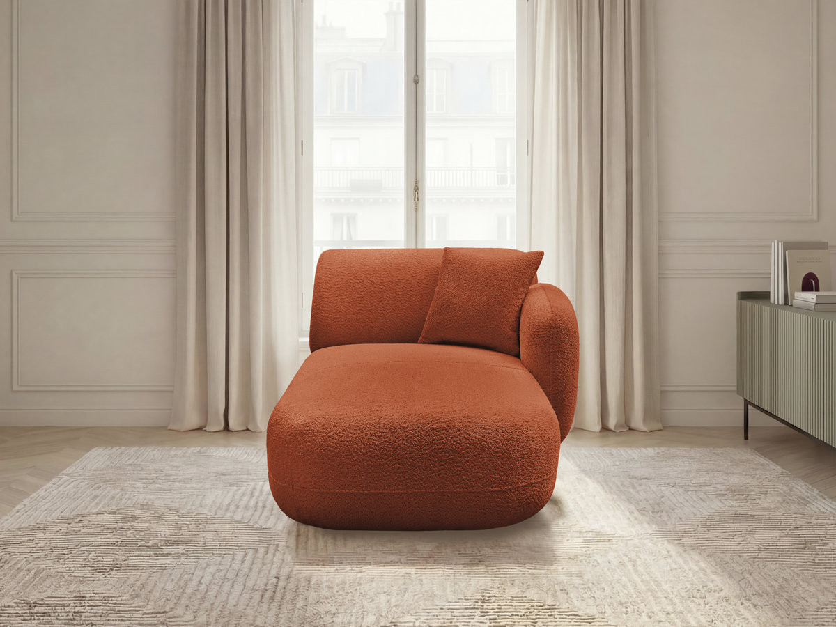 Méridienne avec accoudoir pour canapé modulable ANDA tissu chenille