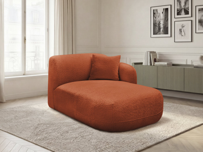 Méridienne avec accoudoir pour canapé modulable ANDA tissu chenille