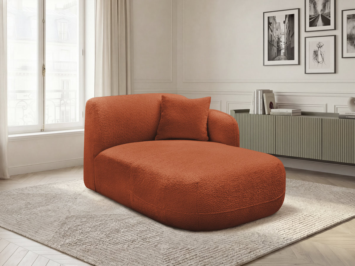 Méridienne avec accoudoir pour canapé modulable ANDA tissu chenille