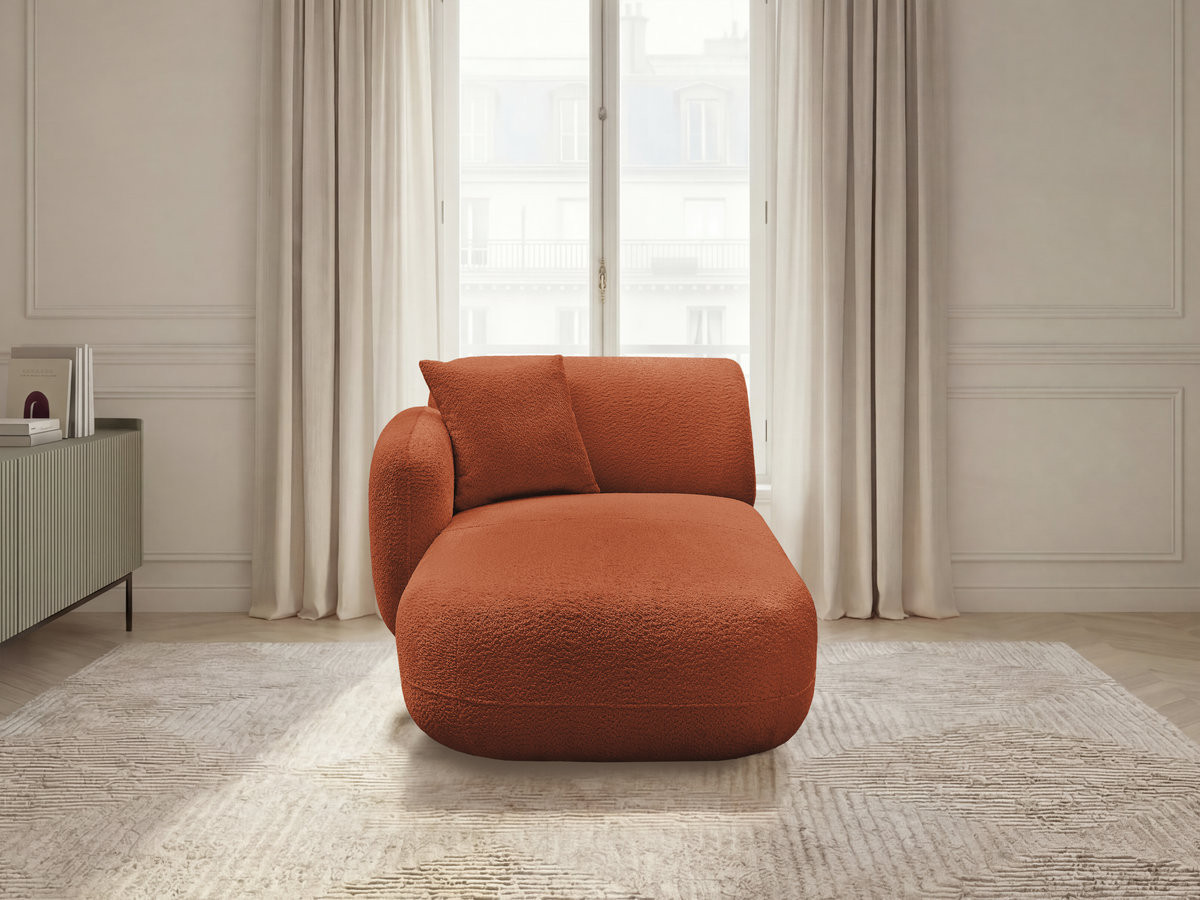 Méridienne avec accoudoir pour canapé modulable ANDA tissu chenille