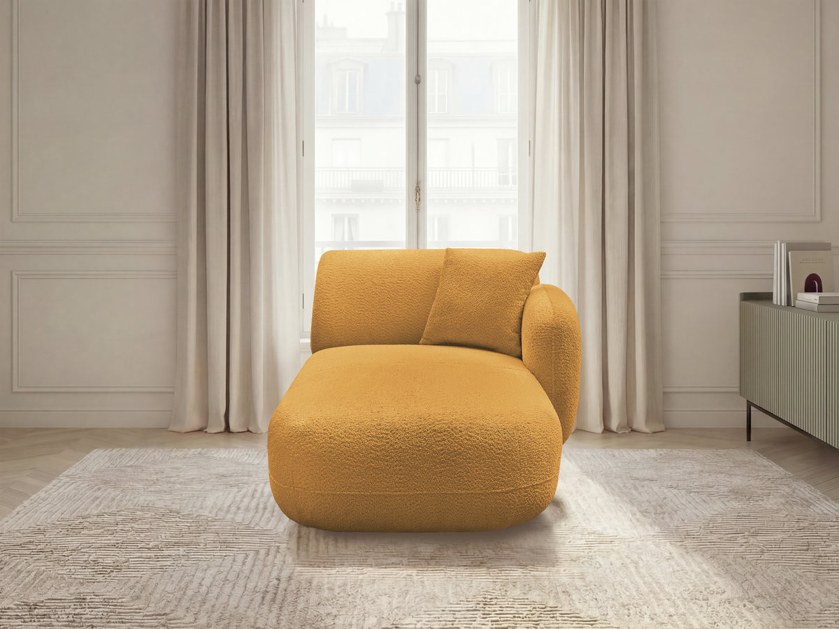 Méridienne avec accoudoir pour canapé modulable ANDA tissu chenille