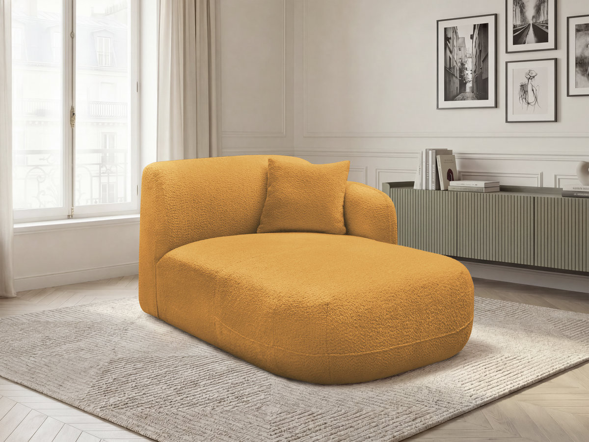 Méridienne avec accoudoir pour canapé modulable ANDA tissu chenille