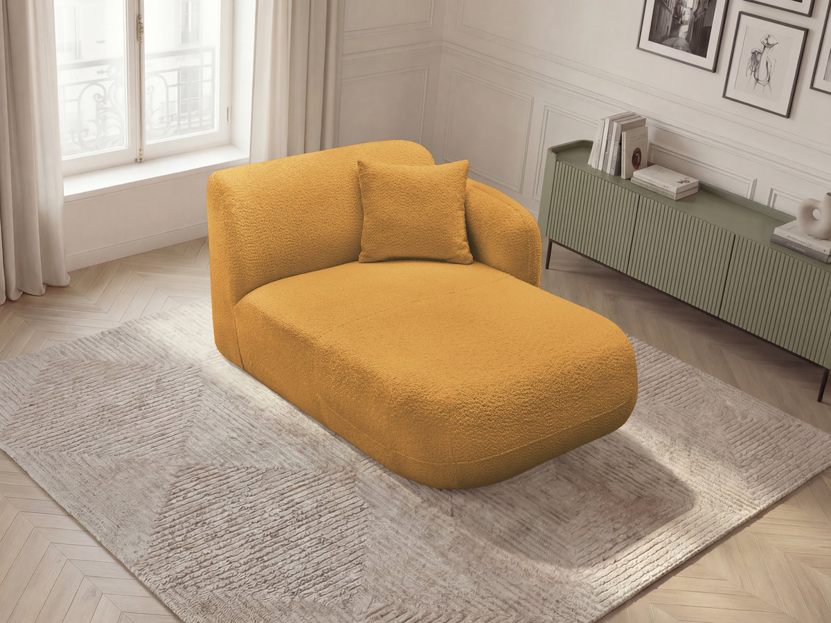 Méridienne avec accoudoir pour canapé modulable ANDA chenille jaune — vue 5