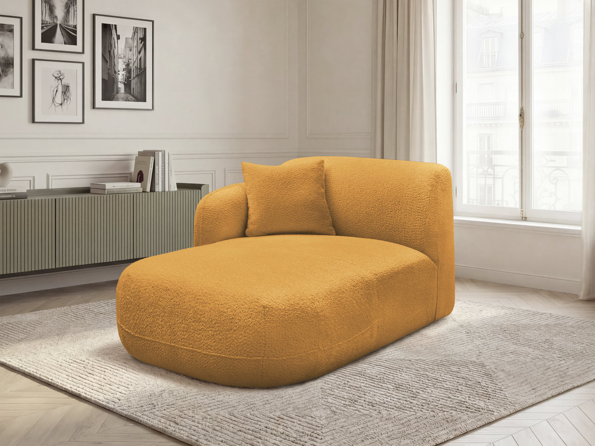 Méridienne avec accoudoir pour canapé modulable ANDA tissu chenille jaune angle gauche BOBOCHIC 1 places Méridienne avec accoudoir pour canapé modulable ANDA tissu chenille jaune angle gauche BOBOCHIC 1 places