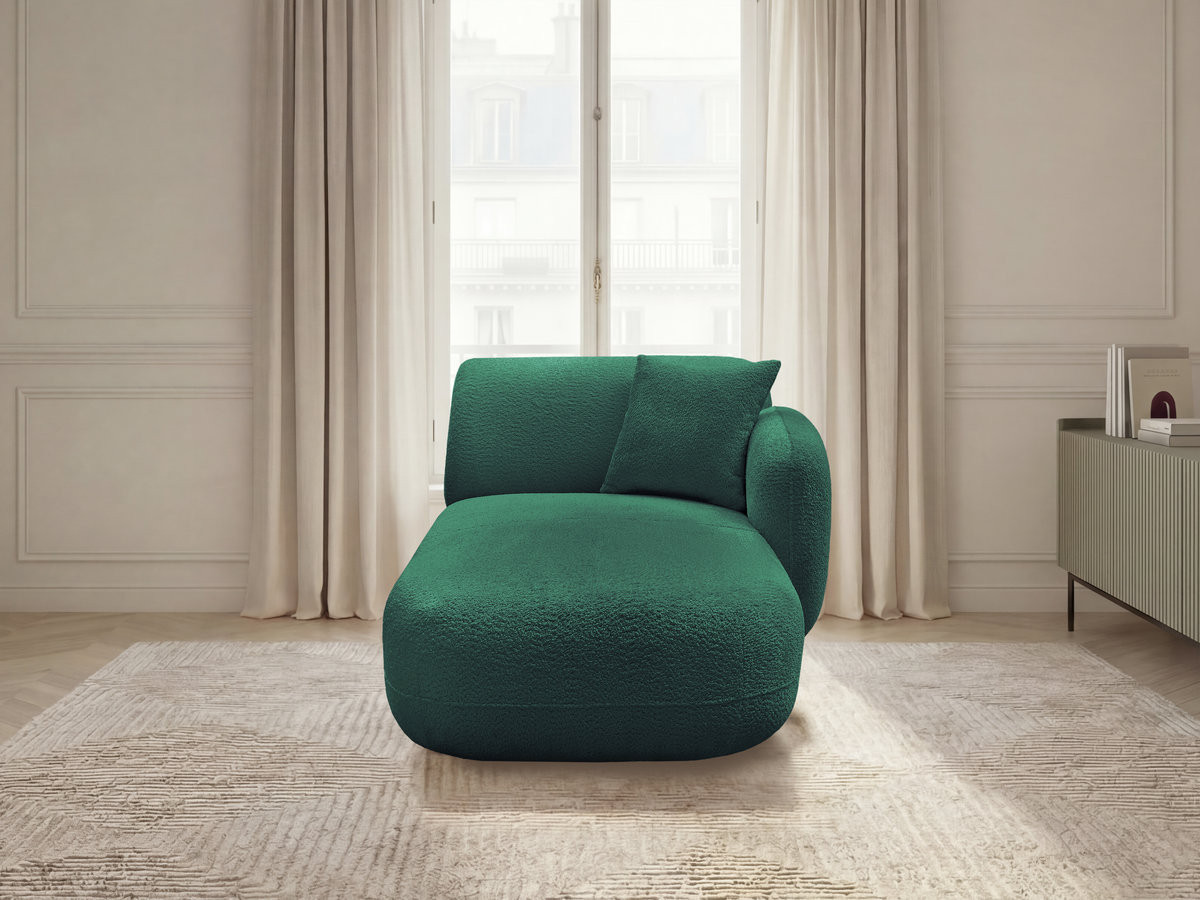 Méridienne avec accoudoir pour canapé modulable ANDA chenille vert foncé — vue 4