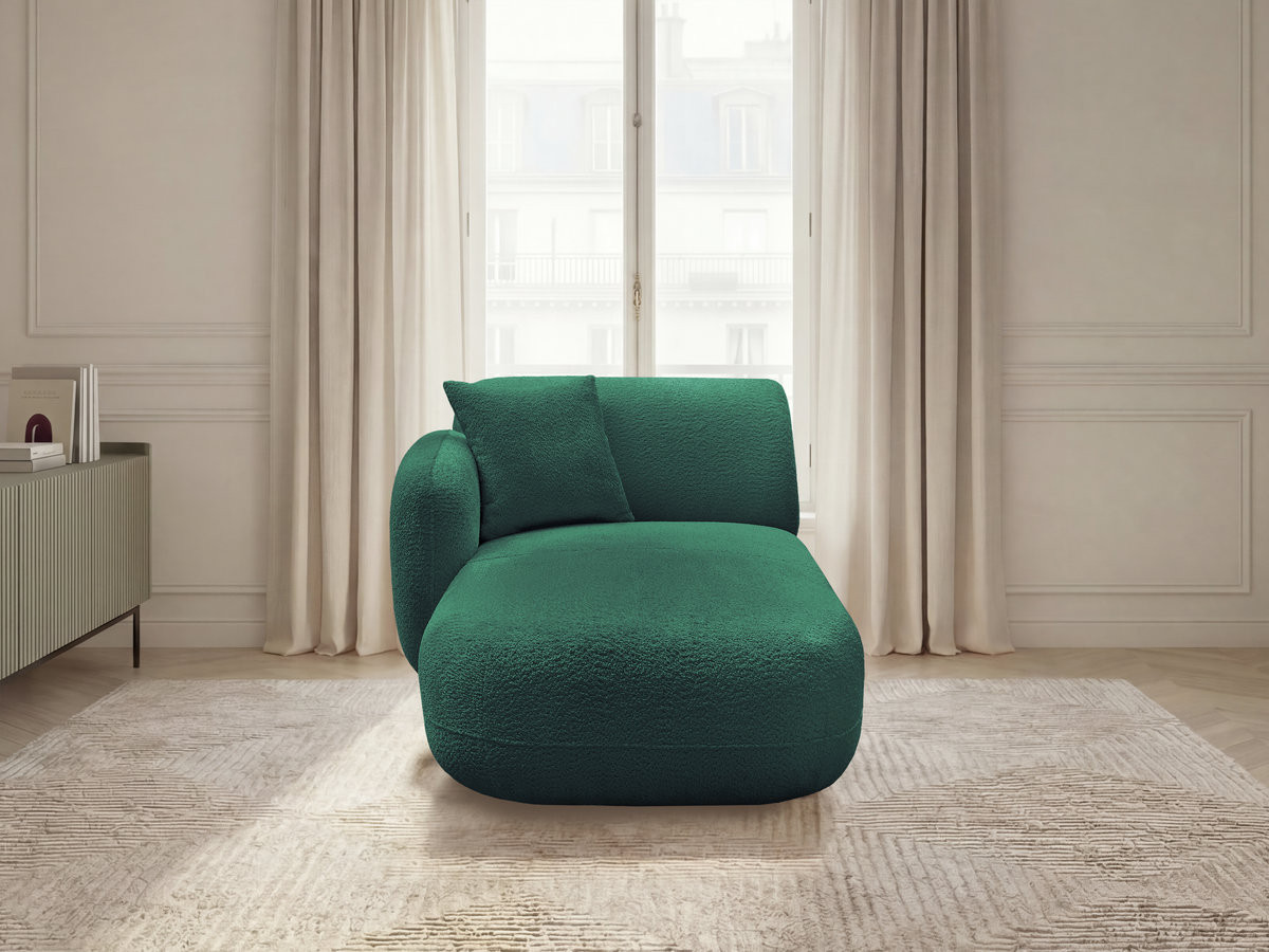 Méridienne avec accoudoir pour canapé modulable ANDA tissu chenille