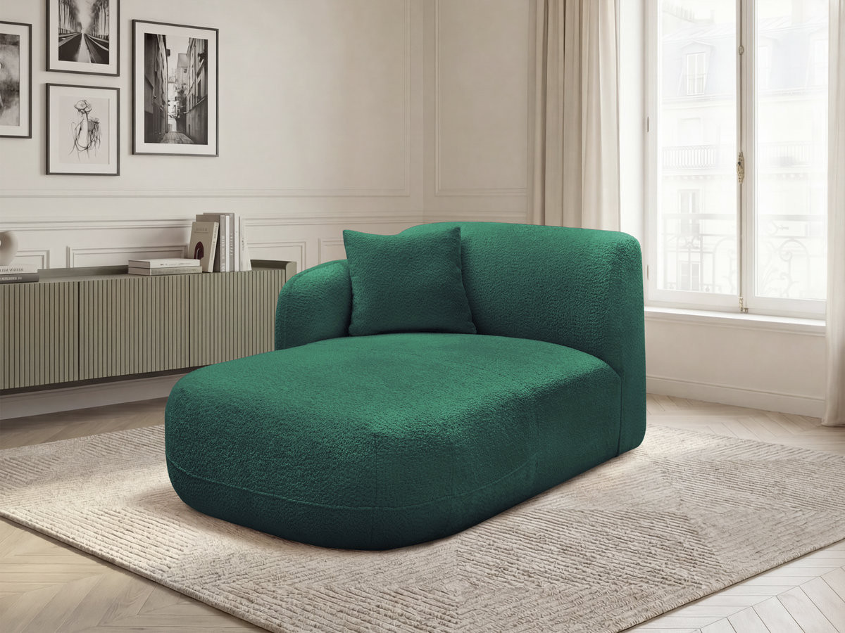 Méridienne avec accoudoir pour canapé modulable ANDA tissu chenille vert foncé angle gauche BOBOCHIC 1 places Méridienne avec accoudoir pour canapé modulable ANDA tissu chenille vert foncé angle gauche BOBOCHIC 1 places