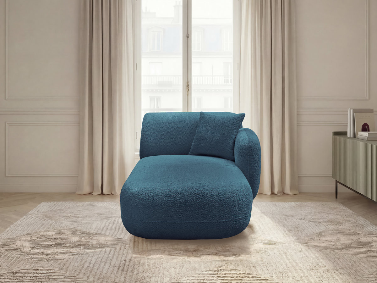 Méridienne avec accoudoir pour canapé modulable ANDA tissu chenille