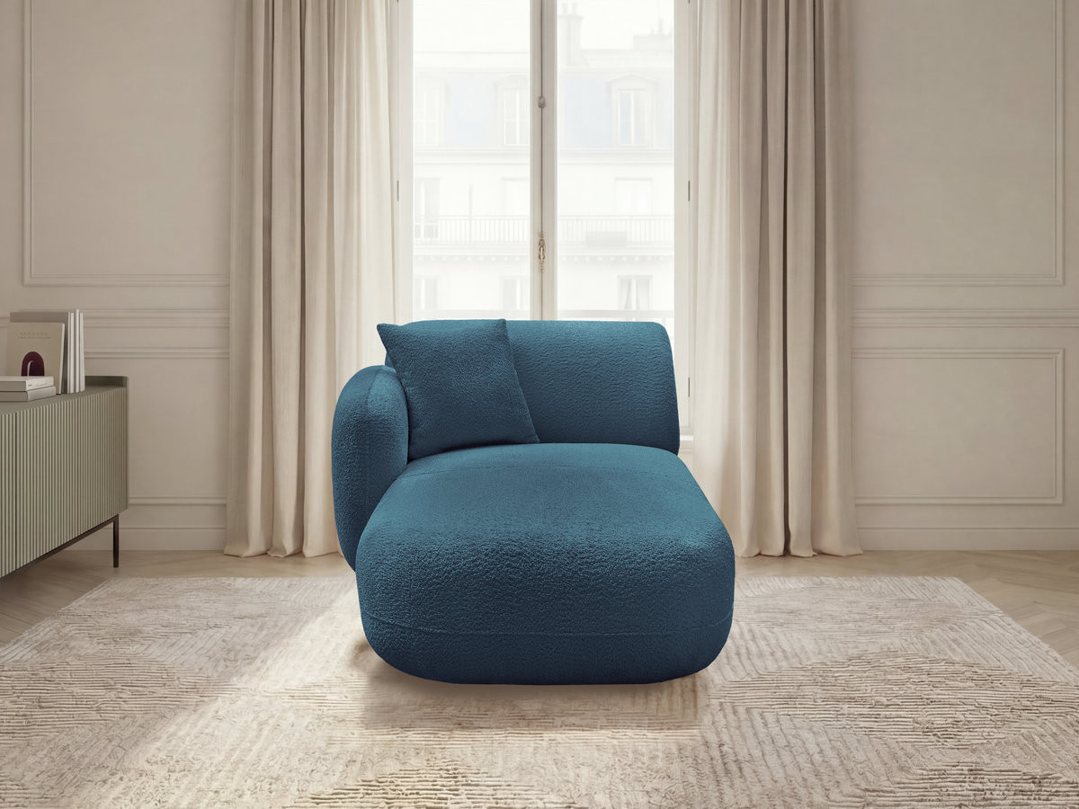 Méridienne avec accoudoir pour canapé modulable ANDA tissu chenille