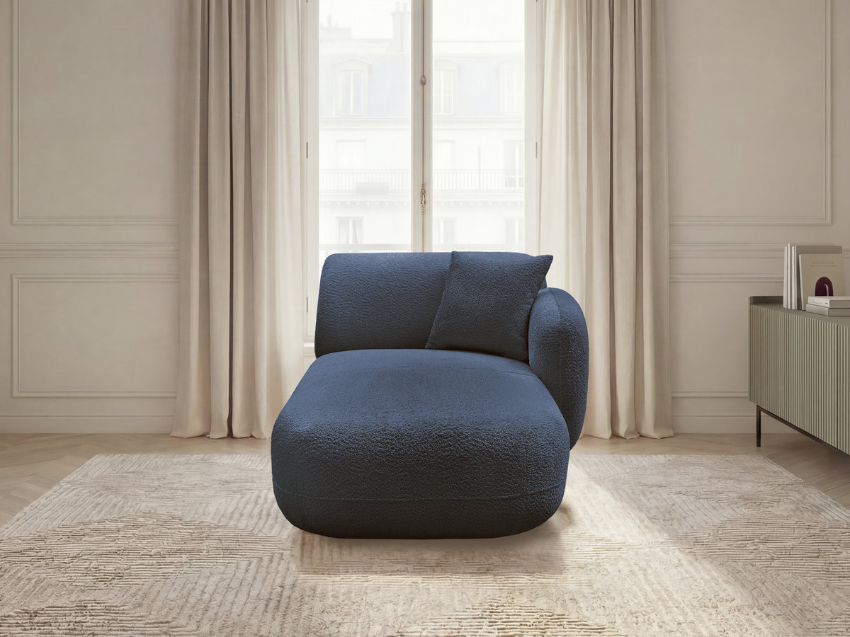 Méridienne avec accoudoir pour canapé modulable ANDA chenille bleu foncé — vue 4