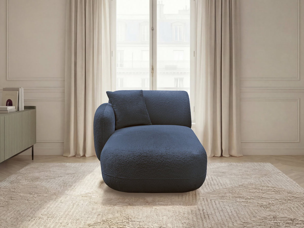 Méridienne avec accoudoir pour canapé modulable ANDA tissu chenille